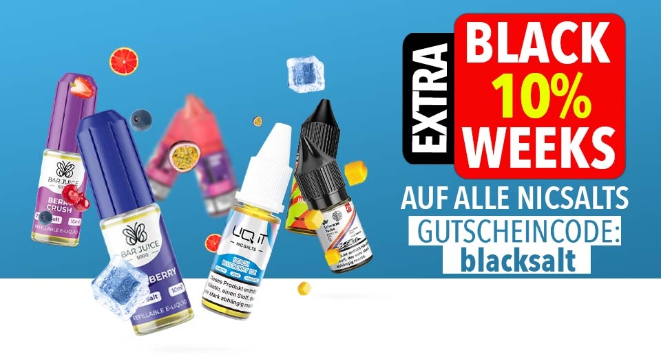 Nicsalt Liquids Black Weeks Deal - 10% Extra Rabatt