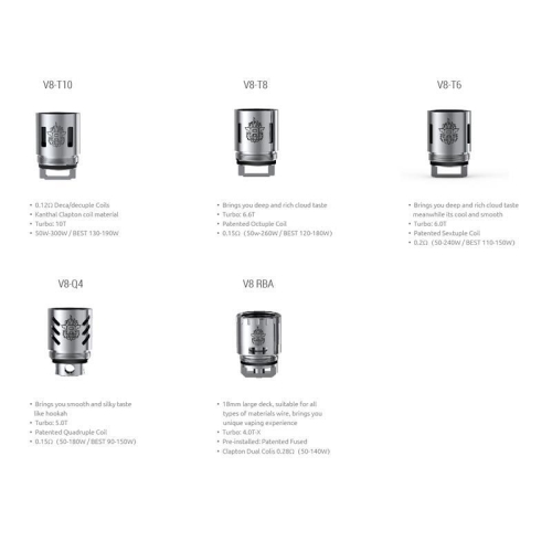 Smok TF-V8 Coils V8-T10 3 Stück