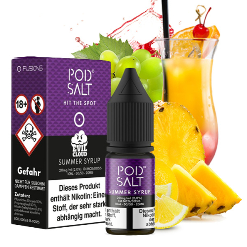 Pod Salt Fusion - 10ml Nikotinsalz Liquid Summer Syrup 20mg