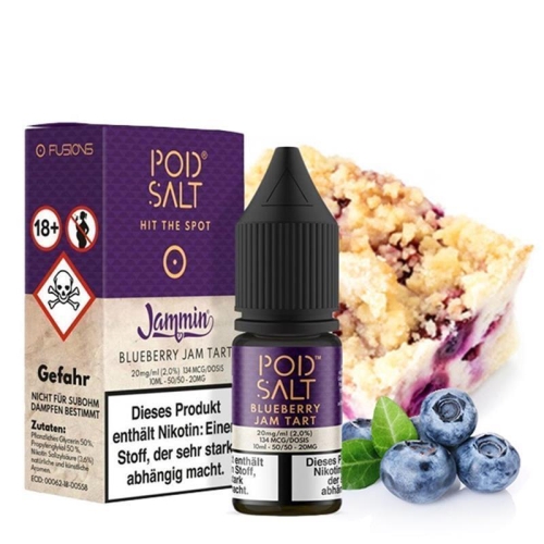 POD SALT FUSION Blueberry Jam Tart Nikotinsalz Liquid 10 ml - Nikotinmenge: 20mg
