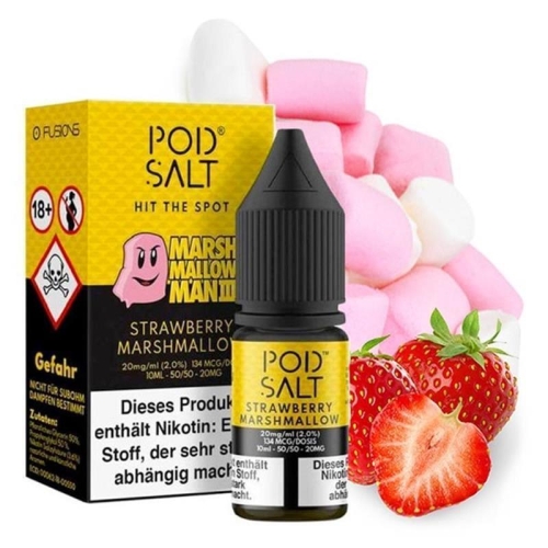 POD SALT FUSION Strawberry Marshmallow Nikotinsalz Liquid 10 ml - Nikotinmenge: 20mg