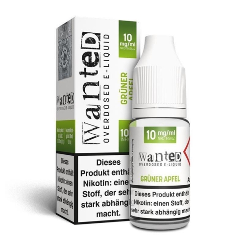 Wanted Grüner Apfel Overdosed 10 ml 10 mg/ml Nikotinsalzliquid