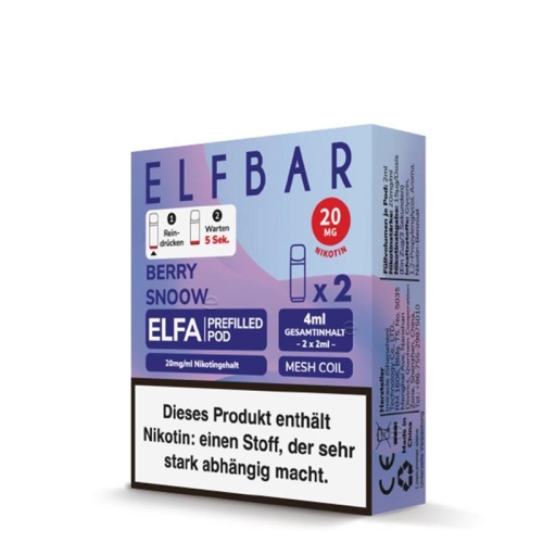 ELF BAR - ELFA Prefilled Pod (2 Stück) Bluberry Snoow( Berry Jam) 20 mg/ml