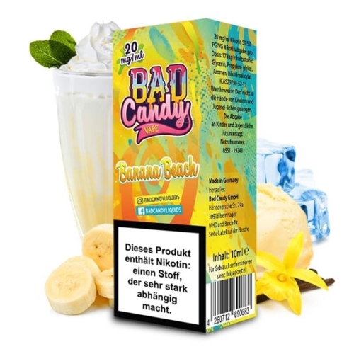 Bad Candy Nikotinsalz Liquid 10 ml Banana Beach 10 mg/ml