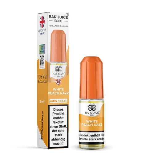 Bar Juice 5000 NicSalt Liquid 10 ml White Peach Razz 20 MG