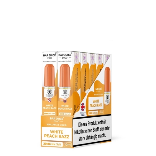 Bar Juice 5000 NicSalt Liquid 10 ml White Peach Razz 20 MG
