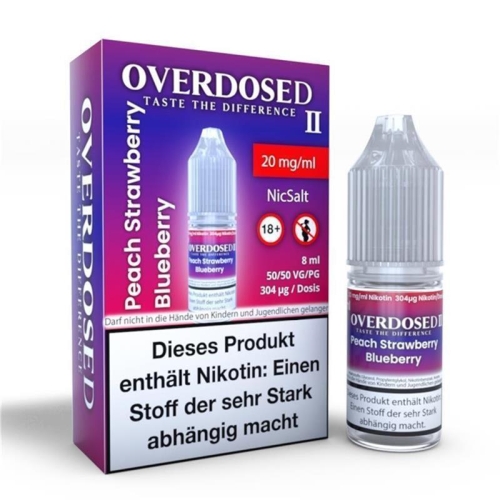 OVERDOSED II - Peach Strawberry Blueberry NicSalt  20 mg/ml