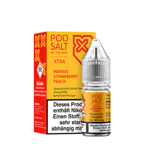 Pod Salt Xtra - 10ml Nikotinsalz Liquid Mango Strawberry Peach Peach 10mg