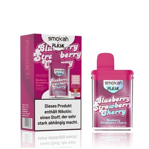 Smokah x Flask - Pocket Vape Blueberry Strawberry Cherry