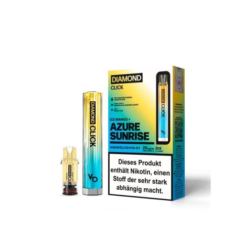 Vapes Bars - Diamond Click Pod Kit Azure Sunrise + Ice Mango