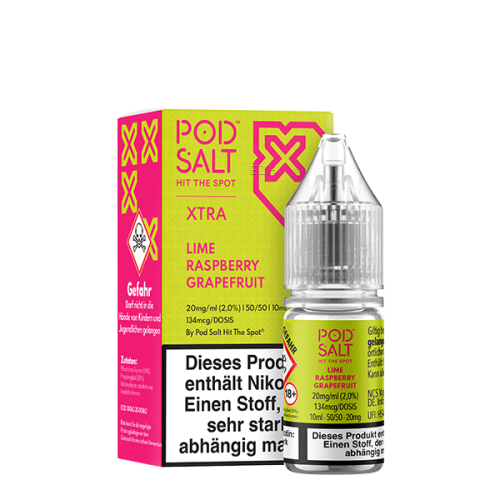 Pod Salt Xtra - 10ml Nikotinsalz Liquid Lime Raspberry Grapefruit Grapefruit 20mg