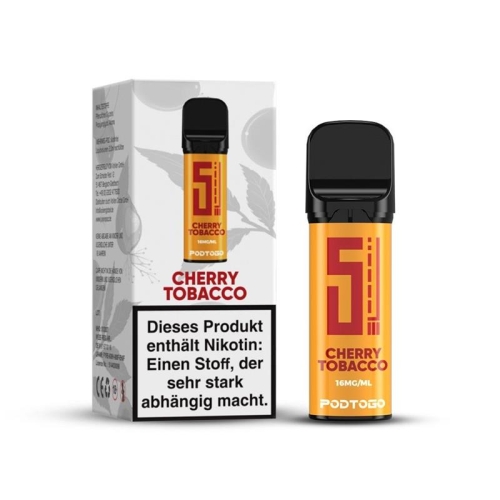 5 EL - Pod2Go White Line Prefilled Pod Cherry Tobacco 16 mg/ml