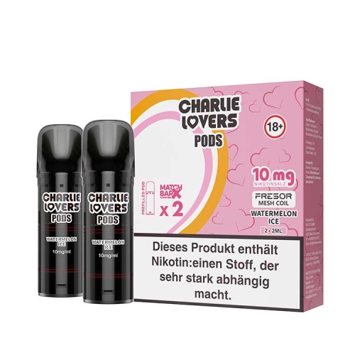 Charlie Lovers Pods ( 2 Stück pro Packung ) Watermelon Ice 10 mg/ml