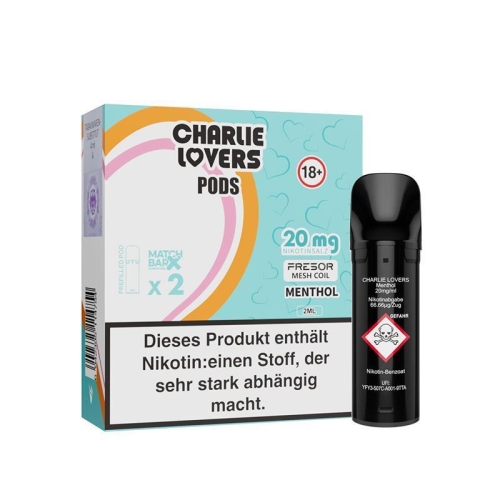 Charlie Lovers Pods ( 2 Stück pro Packung ) Menthol 10 mg/ml