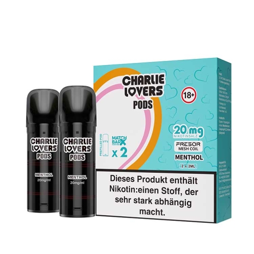 Charlie Lovers Pods ( 2 Stück pro Packung ) Menthol 20 mg/ml