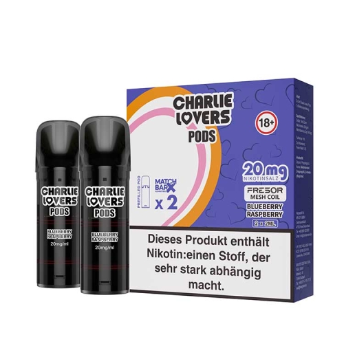 Charlie Lovers Pods ( 2 Stück pro Packung ) Blueberry Raspberry 20 mg/ml