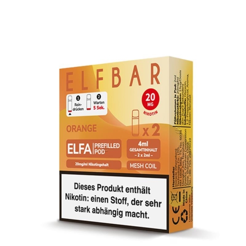 ELF BAR - ELFA Prefilled Pod (2 Stück) Orange 20 mg/ml