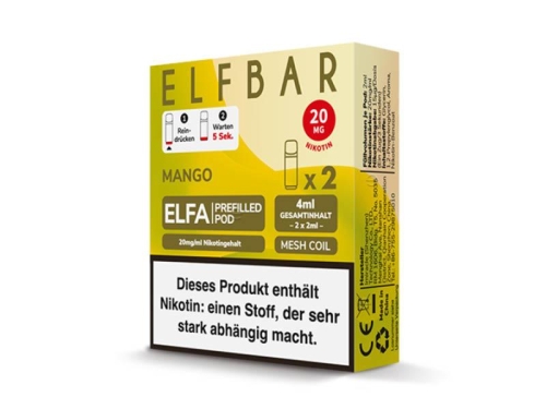 ELF BAR - ELFA Prefilled Pod (2 Stück) Mango 20 mg/ml