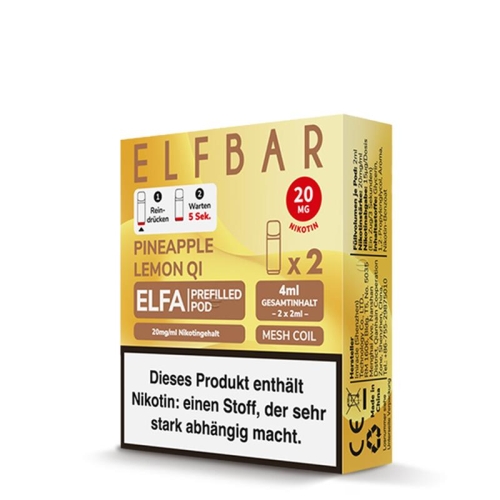 ELF BAR - ELFA Prefilled Pod (2 Stück) Pineapple Lemon Qi