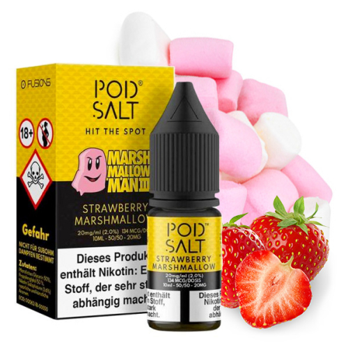 Pod Salt Fusion - 10ml Nikotinsalz Liquid Strawberry Marshmallow 11mg