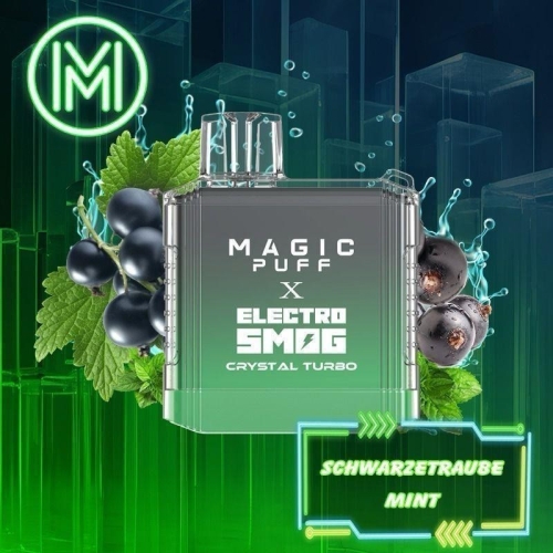 Magic Puff x Electro Smog Einweg Vape Schwarzetraube Mint