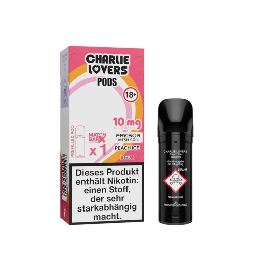 Charlie Lovers Pod (1 Stück pro Packung) Peach Ice 10 mg/ml