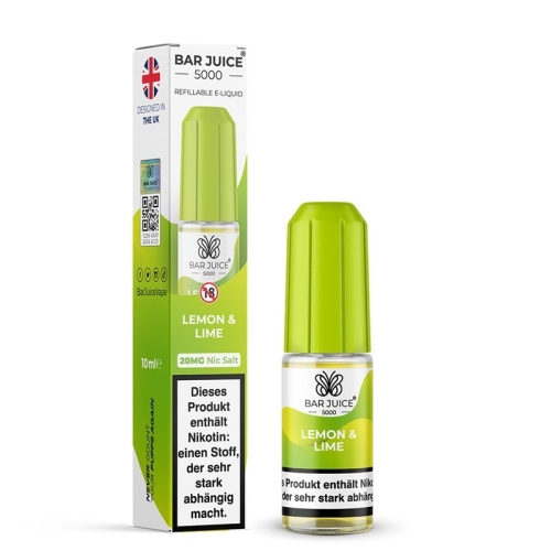 Bar Juice 5000 NicSalt Liquid 10 ml Lemon and Lime 20 MG