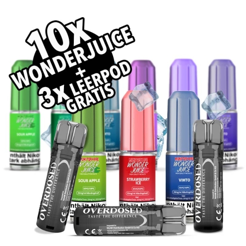 Wonder Juice 7000 10er Bundle + 3x gratis Leerpod