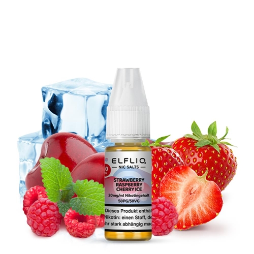 Elfliq - NicSalt Liquid Strawberry Raspberry Cherry Ice NEW 20 mg/ml