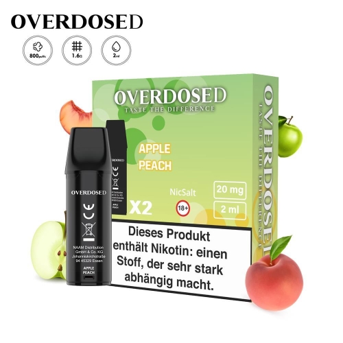 Overdosed - Prefilled Pods 20mg/ml (2 Stück) Apple Peach