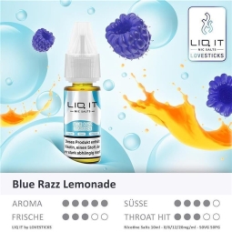 Lovesticks - Liq it NicSalt Liquids Blue Razz Lemonade 0...