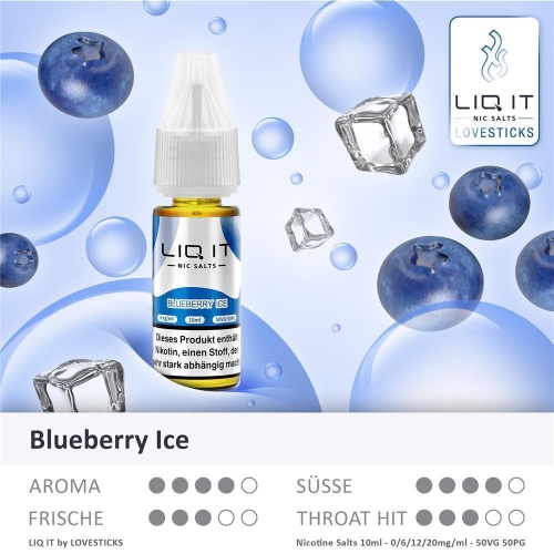 Lovesticks - Liq it NicSalt Liquids Blueberry Ice 20 mg/ml