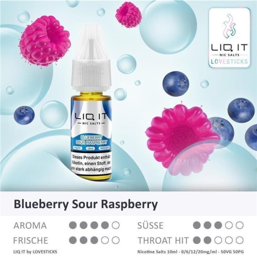 Lovesticks - Liq it NicSalt Liquids Blueberry Sour Raspberry 6 mg/ml