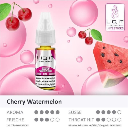 Lovesticks - Liq it NicSalt Liquids Cherry Watermelon 0 mg/ml
