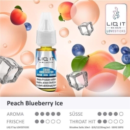 Lovesticks - Liq it NicSalt Liquids Peach Blueberry 6 mg/ml