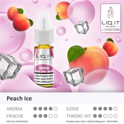 Lovesticks - Liq it NicSalt Liquids Peach Ice 20 mg/ml