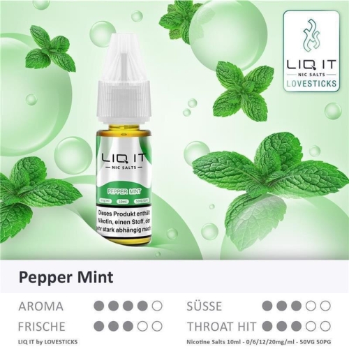 Lovesticks - Liq it NicSalt Liquids Pepper Mint 6 mg/ml