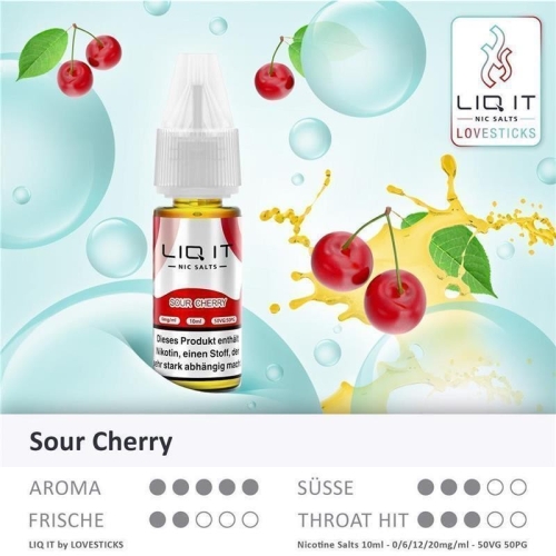 Lovesticks - Liq it NicSalt Liquids Sour Cherry 0 mg/ml