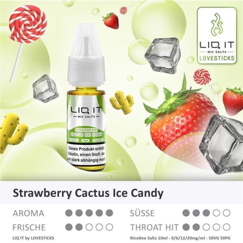 Lovesticks - Liq it NicSalt Liquids Strawberry Cactus Ice Candy 20 mg/ml