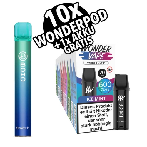 Wondervape - Prefilled Pod 10er Bundle + Gratis Gerät