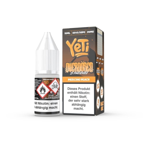 Yeti  Overdosed - Piercing Peach 10 ml NicSalt Liquid