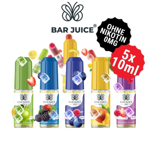 Bar Juice Nikotinfrei Bundle ( 5 x 10 ml Bar Juice ) 0 MG