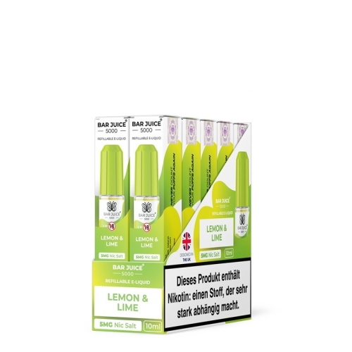 Bar Juice 5000 NicSalt Liquid 10 ml Lemon and Lime 5 MG