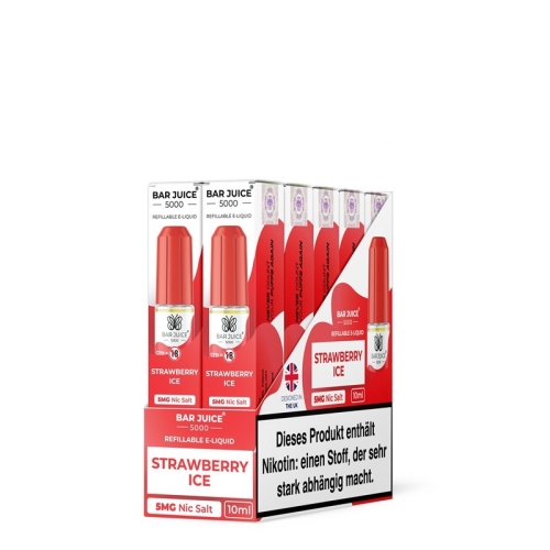 Bar Juice 5000 NicSalt Liquid 10 ml Strawberry Ice 5 MG