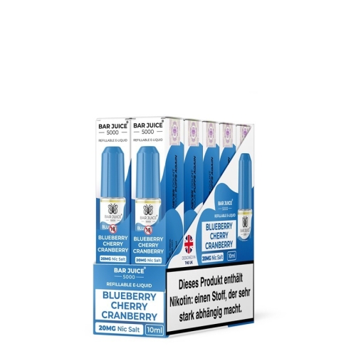 Bar Juice 5000 NicSalt Liquid 10 ml Blueberry Cherry Cranberry 20 MG