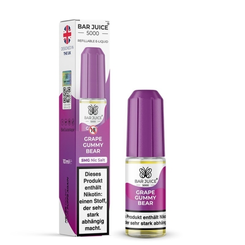Bar Juice 5000 NicSalt Liquid 10 ml Grape Gummy Bear 5 MG