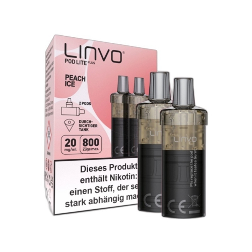 Linvo - Pod Lite Plus Prefilled Pods (2 Stück pro Packung) Juicy Peach (Peach Ice)