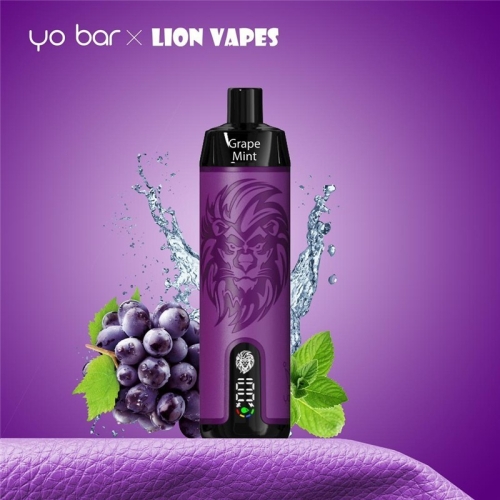 Yo Bar X Lion Vapes Einweg E-Zigarette Hookah Pro 10000 Züge Grape Mint