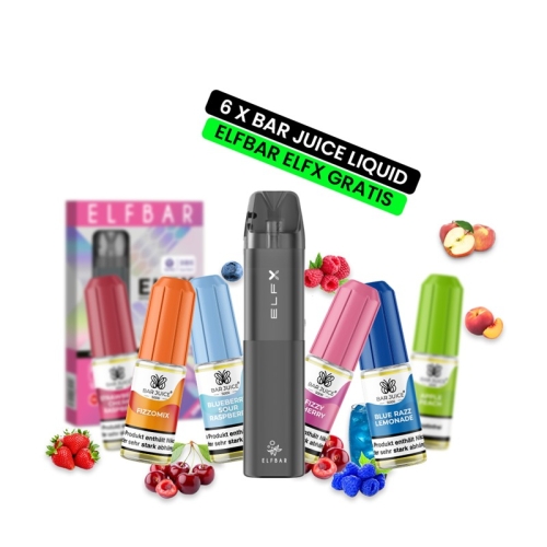 6x Bar Juice + Elfx Pod Kit Gratis