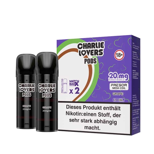 Charlie Lovers Pods ( 2 Stück pro Packung ) Grape 20 mg/ml